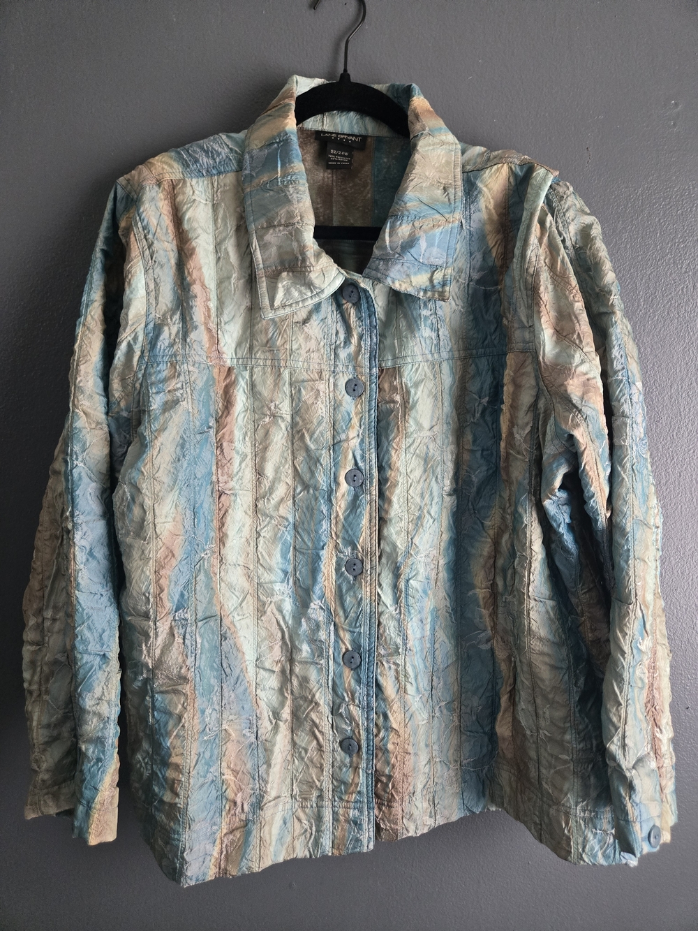 Lane Bryant Watercolor Artsy Crinkle Blazer Jacket 22/24W